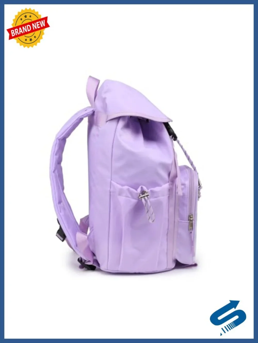 Flip-Top Nylon Ita Backpack, Clear Pin Display Kawaii Travel Daypack